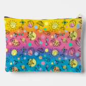 Pochette À Accessoires Aquarelle bleu rose jaune Aqua Plage mignonne (Verso)