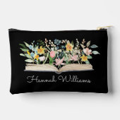 Pochette À Accessoires Aquarelle customisée Open Book Flowers Floral (Verso)