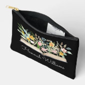 Pochette À Accessoires Aquarelle customisée Open Book Flowers Floral (Ouvrir)
