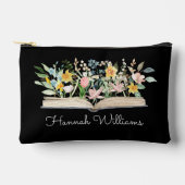 Pochette À Accessoires Aquarelle customisée Open Book Flowers Floral (Recto)