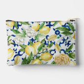 Pochette À Accessoires Aquarelle de la côte d'Amalfi Monogramme de citron (Verso)