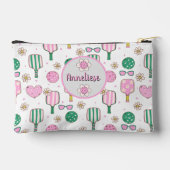 Pochette À Accessoires Aquarelle de Pickleball personnalisée (Verso)