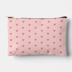 Pochette À Accessoires Aquarelle Doodle Pale Pinky Hearts Accès Motif