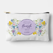 Pochette À Accessoires Aquarelle Fleurs Écriture Verse Personnalisé (Recto)