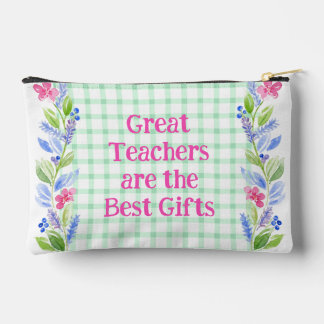Pochette À Accessoires Aquarelle Floral Check Enseignants sont le meilleu