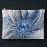 Pochette À Accessoires Aquarelle gris bleu Abstrait Fractal Art Flower<br><div class="desc">Fleur d'imaginaire unique aux tons bleu et gris,  abstraite et élégante. Conception pour votre poche accessoire et plus encore.</div>