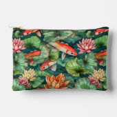 Pochette À Accessoires Aquarelle Koi & Lys d'eau Petites (Recto)