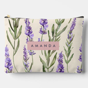 Pochette À Accessoires Aquarelle Lavande Élégante Personnalisée