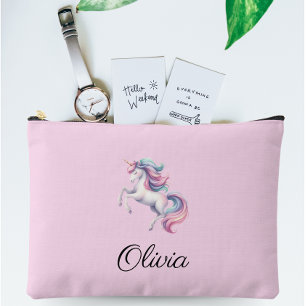 Pochette À Accessoires Aquarelle magique Unicorn mignonne