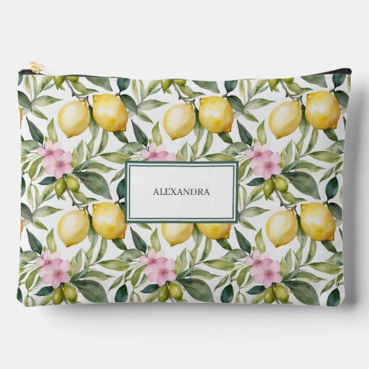 Pochette À Accessoires Aquarelle méditerranéenne en fleur de citron itali (Recto)