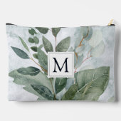 Pochette À Accessoires Aquarelle monogramme Sage rustique Vert (Verso)