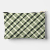 Pochette À Accessoires Aquarelle Olive Green Bow Plaid Moderne Rustique (Verso)