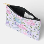 Pochette À Accessoires Aquarelle Pastel Couleur Mixte Fleurs d'Hydrangée (Ouvrir)