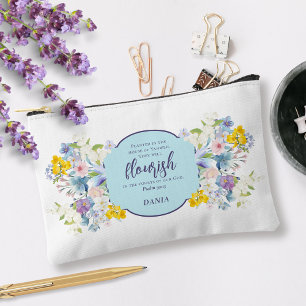 Pochette À Accessoires Aquarelle Printemps Floral Bible Verse Personnalis