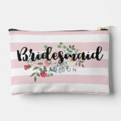 Pochette À Accessoires Aquarelle Rose flou Mariage floral Bridesmaid (Verso)
