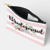 Pochette À Accessoires Aquarelle Rose flou Mariage floral Bridesmaid (Ouvrir)