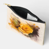 Pochette À Accessoires Aquarelle Rose Jaune Unique (Ouvrir)