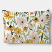 Pochette À Accessoires Aquarelle rustique Fleurs sauvages Ajouter Logo En (Verso)