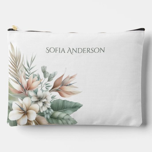 Pochette À Accessoires Aquarelle Tropical Elégance-Pastel (Recto)