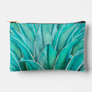 Pochette À Accessoires Aquarelle Turquoise Agave