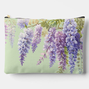 Pochette À Accessoires Aquarelle violette glycine florale lilas botanique