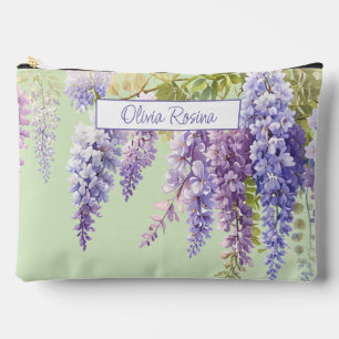 Pochette À Accessoires Aquarelle violette glycine florale lilas botanique