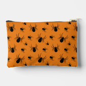 Pochette À Accessoires Araignées Halloween motif noir et orange (Verso)