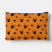Pochette À Accessoires Araignées Halloween motif noir et orange (Recto)