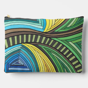 Pochette À Accessoires Arbre Abstrait et Dessin Géométrique Peints à la M