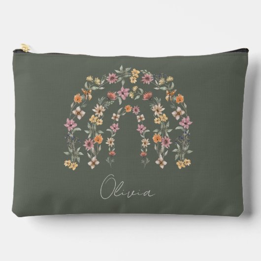 Pochette À Accessoires Arc-en-ciel floral Boho (Recto)