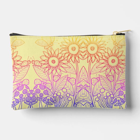 Pochette À Accessoires Arc-en-ciel Ombre Papillon & Ladybugs (Verso)