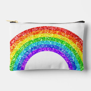 Pochette À Accessoires Arc-en-ciel Paillettes Fierté LGBT blanc et noir