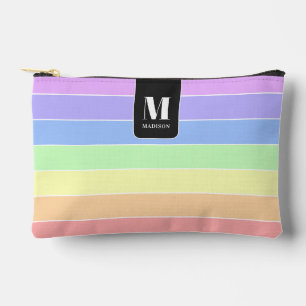 Pochette À Accessoires Arc-en-ciel pastel personnalisé rayures modernes c