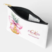 Pochette À Accessoires Arc rose ananas monogramme tropical (Ouvrir)
