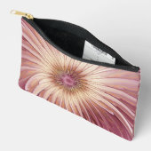 Pochette À Accessoires Art Abstrait Fractal Fleur & Tons de Bourgogne (Ouvrir)
