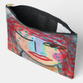 Pochette À Accessoires Art Abstrait Red Head (Ouvrir)