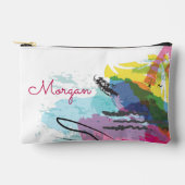 Pochette À Accessoires Art Abstrait rose simple et moderne (Recto)