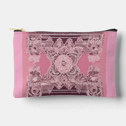 Pochette À Accessoires Art AI de style ethnique rose (Recto)