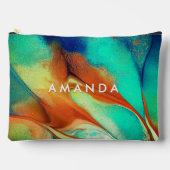 Pochette À Accessoires Art de la parties scintillant en marbre orange imi (Recto)