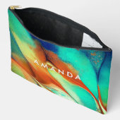 Pochette À Accessoires Art de la parties scintillant en marbre orange imi (Ouvrir)