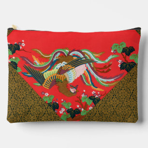 Pochette À Accessoires Art de l'oiseau phénix japonais rouge vintage G.A.