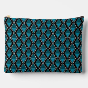 Pochette À Accessoires art déco de motif bleu noir