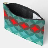 Pochette À Accessoires art déco inspiré turquoise & rouge abstrait (Ouvrir)