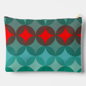 Pochette À Accessoires art déco inspiré turquoise & rouge abstrait (Verso)