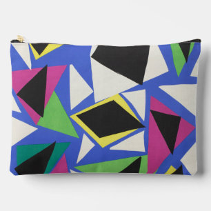 Pochette À Accessoires Art géométrique abstrait découpé bleu de Matisse