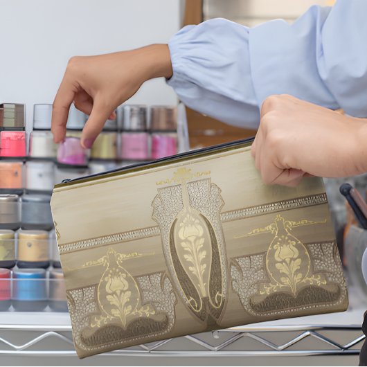 Pochette À Accessoires Art Nouveau Tall Vases Flower Inset Mariage Bride