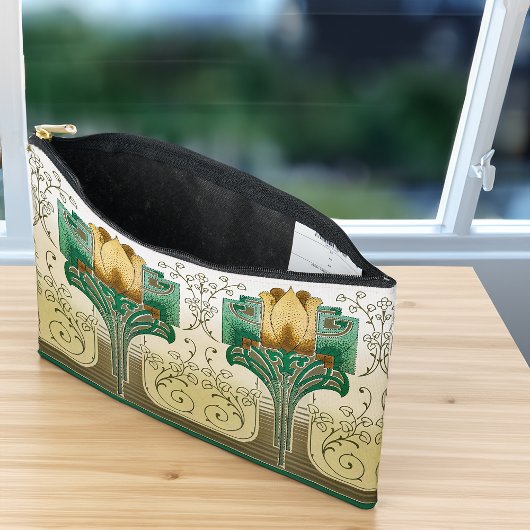 Pochette À Accessoires Art Nouveau Tulipes répétitives Style Motif Mariag