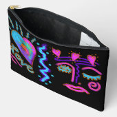 Pochette À Accessoires Art numérique Abstrait funky (Ouvrir)