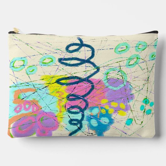 Pochette À Accessoires Art numérique abstrait unique (Recto)