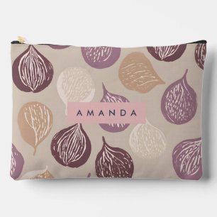 Pochette À Accessoires Art personnalisé de fruits de figue dans des tons